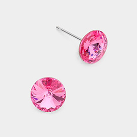 8mm Round Crystal Stud Earrings