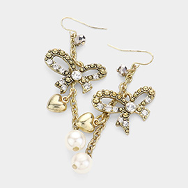 Bow & heart earrings