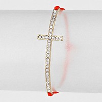 Crystal Cross Adjustable Thread Bracelet