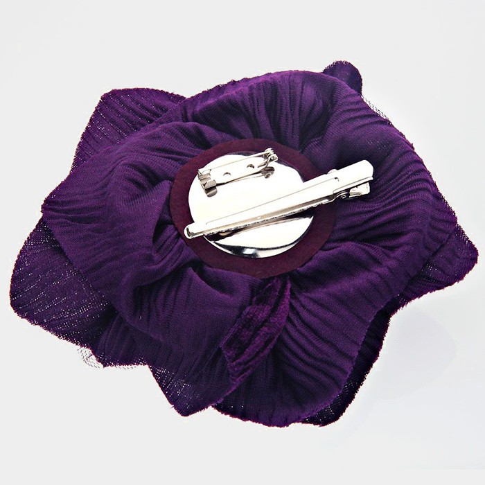 Fabric mesh flower brooch / hair pinch clip