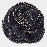 Yarn flower brooch / hair pinch clip