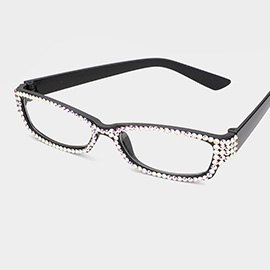 Crystal Pave Rectangular Reading Glasses