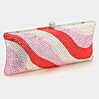 Crystal hard case evening clutch with strap _reduced price