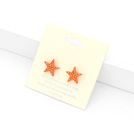 Rhinestone Embellished Star Stud Earrings