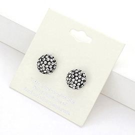 Crystal PaveD Round Dome Stud Earrings