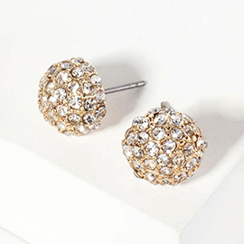 Crystal pave dome stud earrings