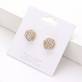 Crystal pave dome stud earrings
