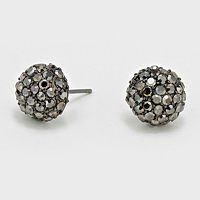 Crystal Pave Round Dome Stud Earrings