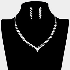 Crystal Accented Rhinestone Necklace