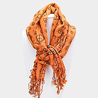 Peace symbol scarf