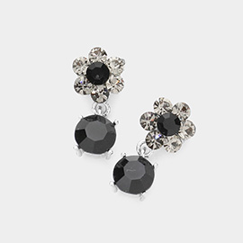 Genuine Crystal Flower Earrings