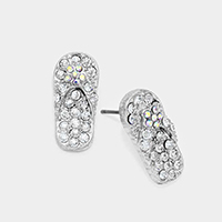 Crystal Pave Flip Flop Stud Earrings