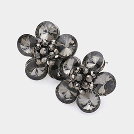 Glass Stone Flower Earrings