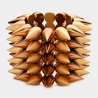 5-Row Spike Cone Stud Stretch Bracelet