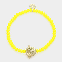Happy Buddha beaded stretch bracelet