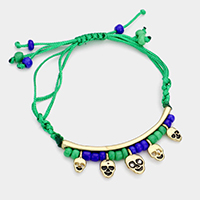 Skull Charm Bead Bracelet