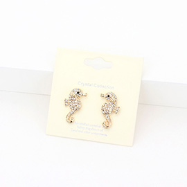 Crystal Pave Seahorse Stud Earrings