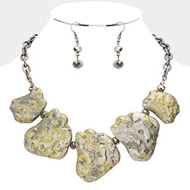 Metal Nuggets Statement Necklace