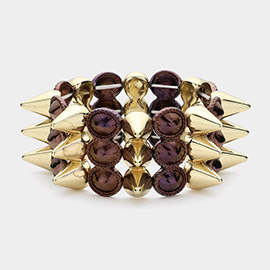 Metal Cone Stud Stretch Bracelet