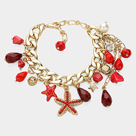 Starfish & Bead Charm Bracelet