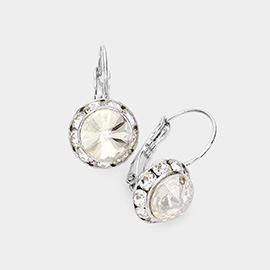 Rivoli Cut Genuine Crystal Lever Back Earrings