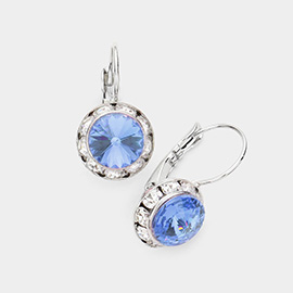 Rivoli Cut Genuine Crystal Lever Back Earrings