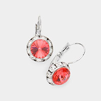 Rivoli Cut Genuine Crystal Lever Back Earrings