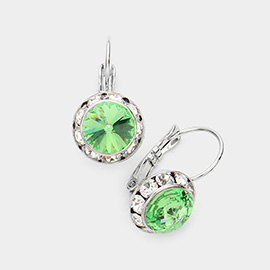 Rivoli Cut Genuine Crystal Lever Back Earrings