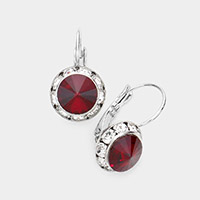 Rivoli Cut Genuine Crystal Lever Back Earrings