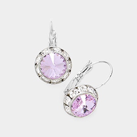 Rivoli Cut Genuine Crystal Lever Back Earrings