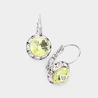 Rivoli Cut Genuine Crystal Lever Back Earrings