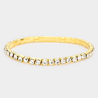 1-Row Crystal Rhinestone Stretchable Bracelet