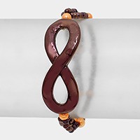 Metal infinity beaded stretch bracelet