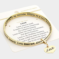 Love Heart Message Bangle Bracelet