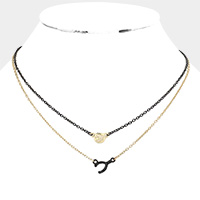 2PCS - Wishbone pendant necklaces