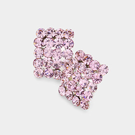 Rectangle Genuine Crystal Stud Earrings