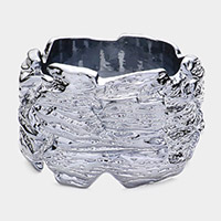 Textured Metal Bangle Bracelet