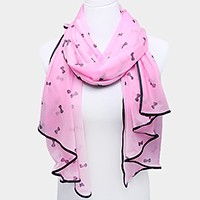 Bow print scarf