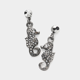 Pave seahorse earrings