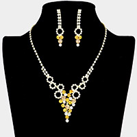 Crystal rhinestone bubble hoop necklace