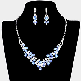 Teardrop Accented Rhinestone Necklace