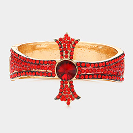 Crystal Rhinestone Cross Evening Bracelet