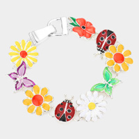Ladybug Flower Butterfly Link Magnetic Bracelet