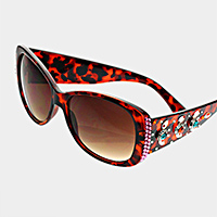 Crystal Triple Side Leaf Sunglasses