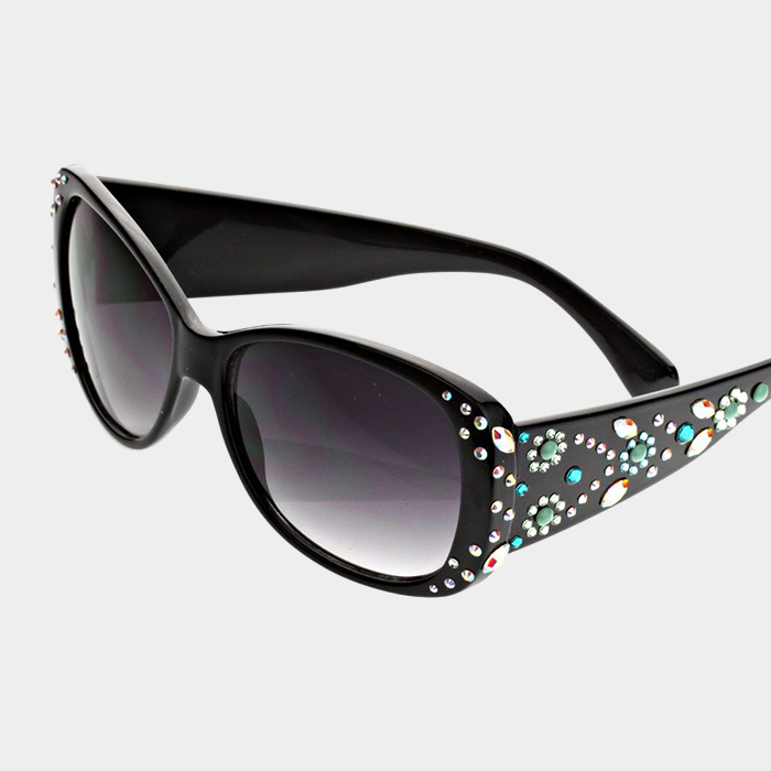Petal Crystal Accented Sunglasses