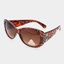 Petal Crystal Accented Sunglasses
