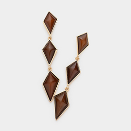 Geometric Resin Bead Link Dangle Earrings
