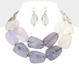 Tiered Resin Pebble Necklace