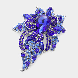 Floral Crystal Pave Bouquet Brooch / Pendant