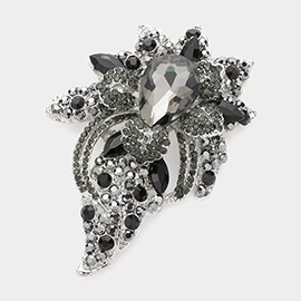 Floral Crystal Pave Bouquet Brooch / Pendant